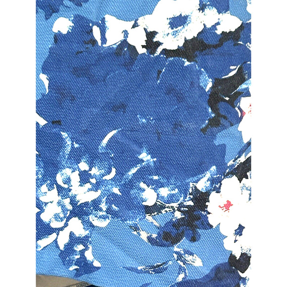 ⭐️Adrianna Papell Crepe Textured Knit Blue Floral Office Church Brunch Dress - Picture 8 of 16